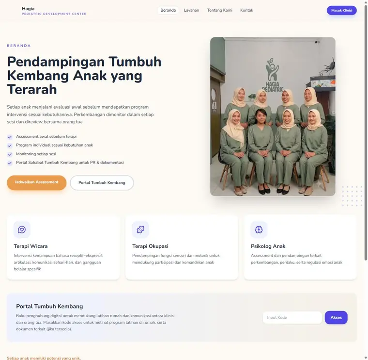 Beranda situs Hagia Pediatric